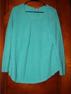 J. Jill Teal Ribbed Knit Sweater